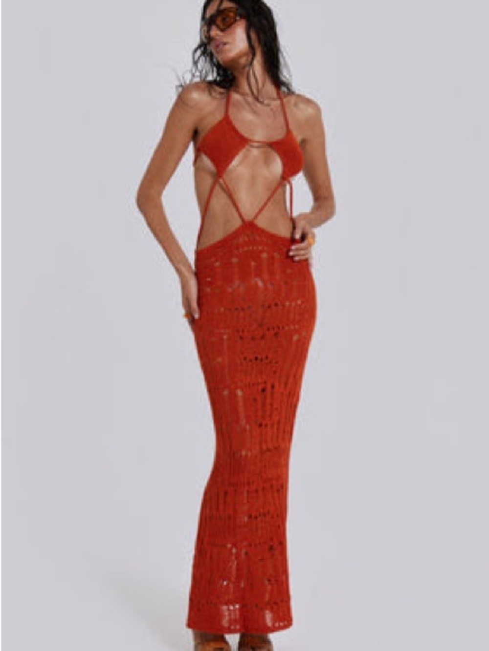 Jaded London Rumba Cutout Crochet Maxi Dress - Women